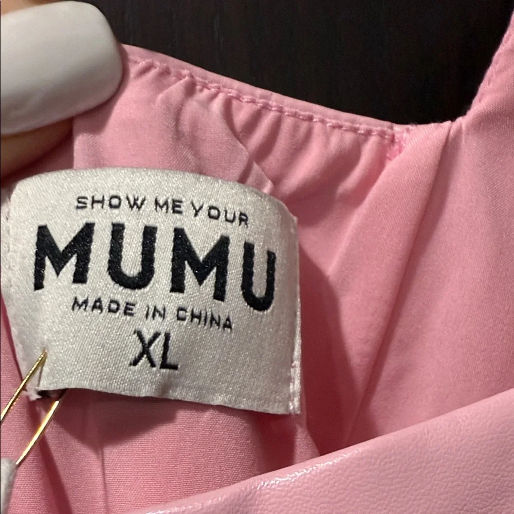 Show Me Your MuMu Pink Leather Mini Dress - Picture 4 of 6
